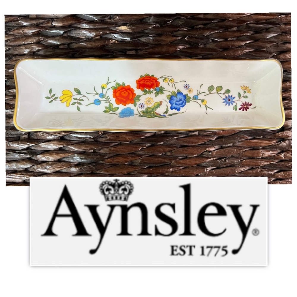 AYNSLEY “PEMBROKE” ENGLAND BONE CHINA MINT / PIN TRAY DISH